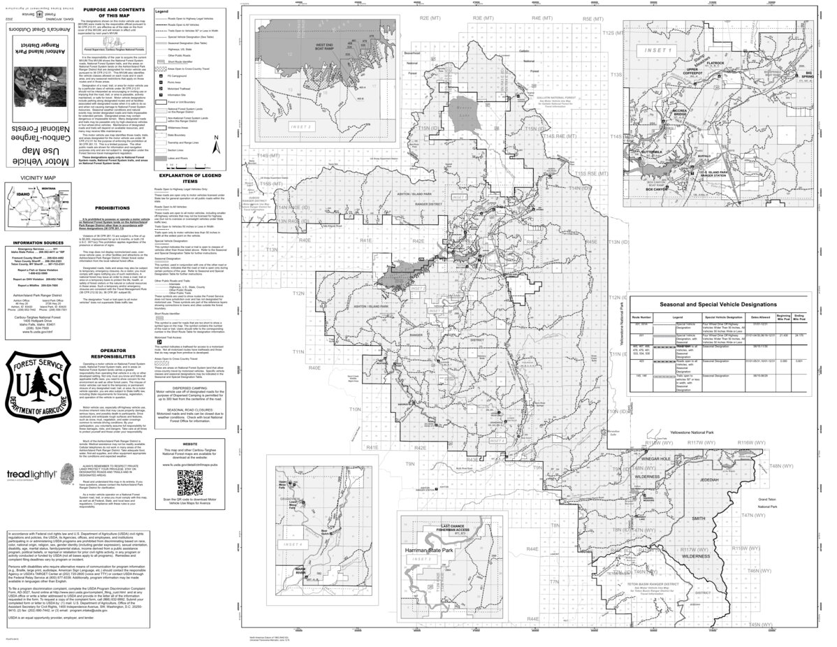 Forest Service Trail Map - Things to do in Island Park